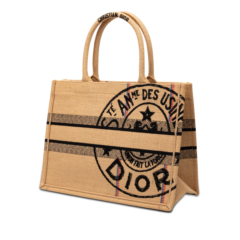 Pre-Loved Dior Medium Jute Embroidered Book Tote - Picture 2 of 7